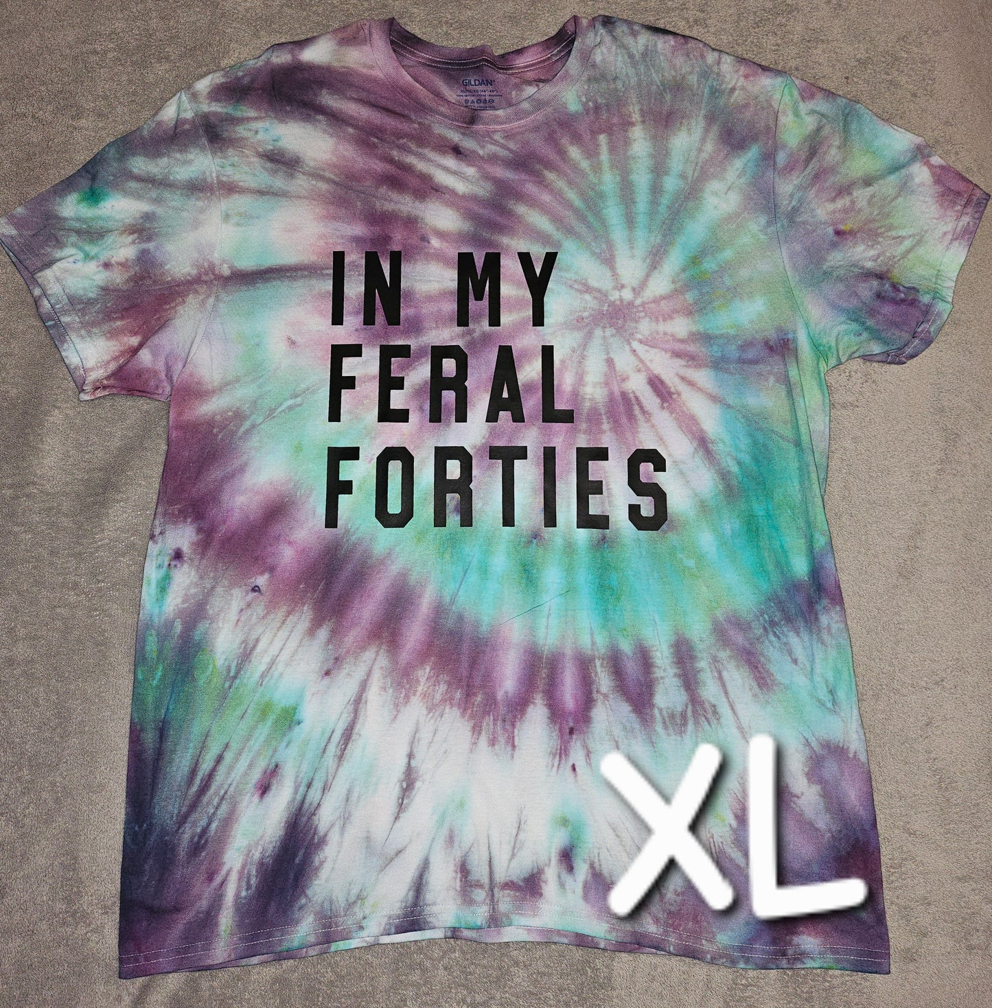 XL tie dye shirts with vinyl