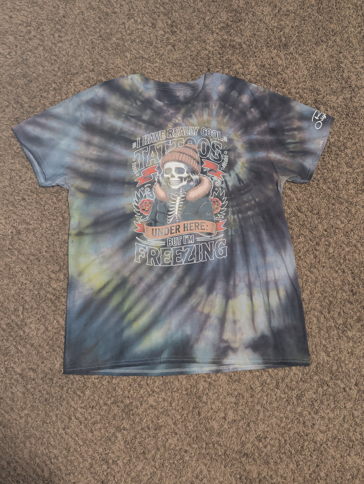 XL tie dye shirts with vinyl
