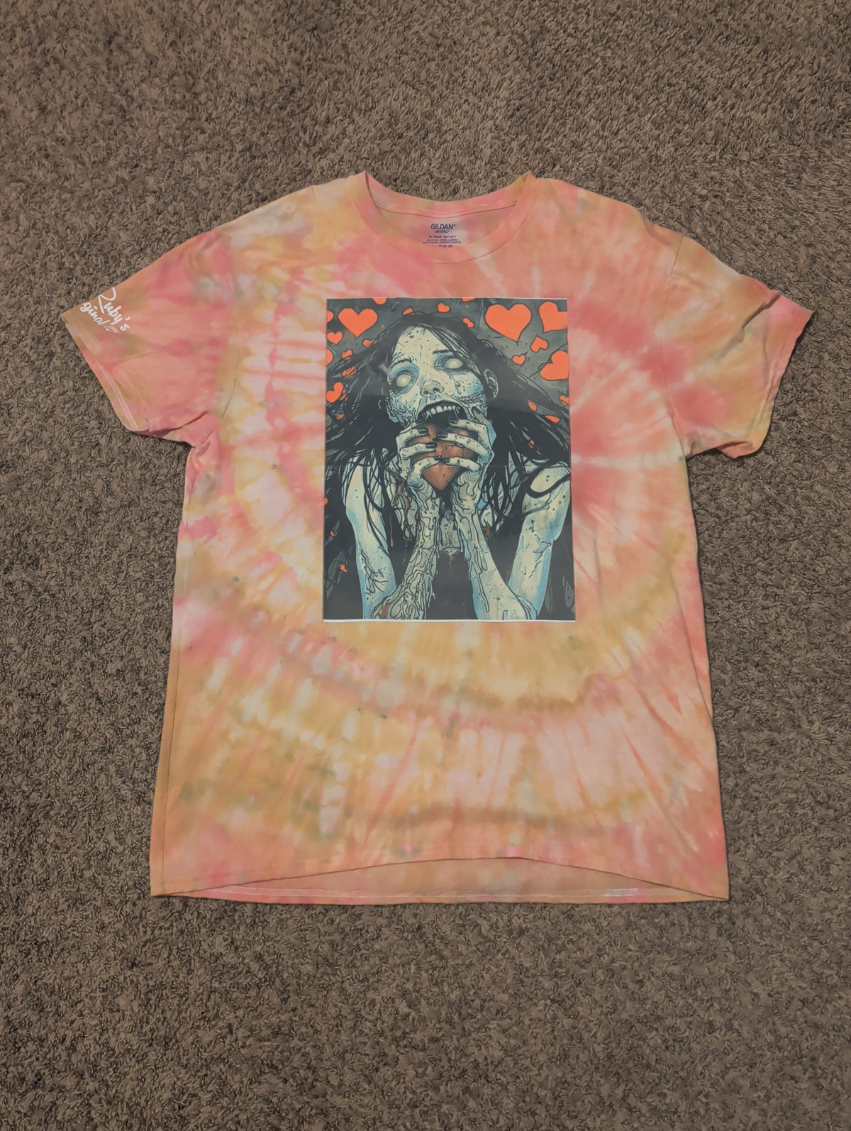 XL tie dye shirts with vinyl